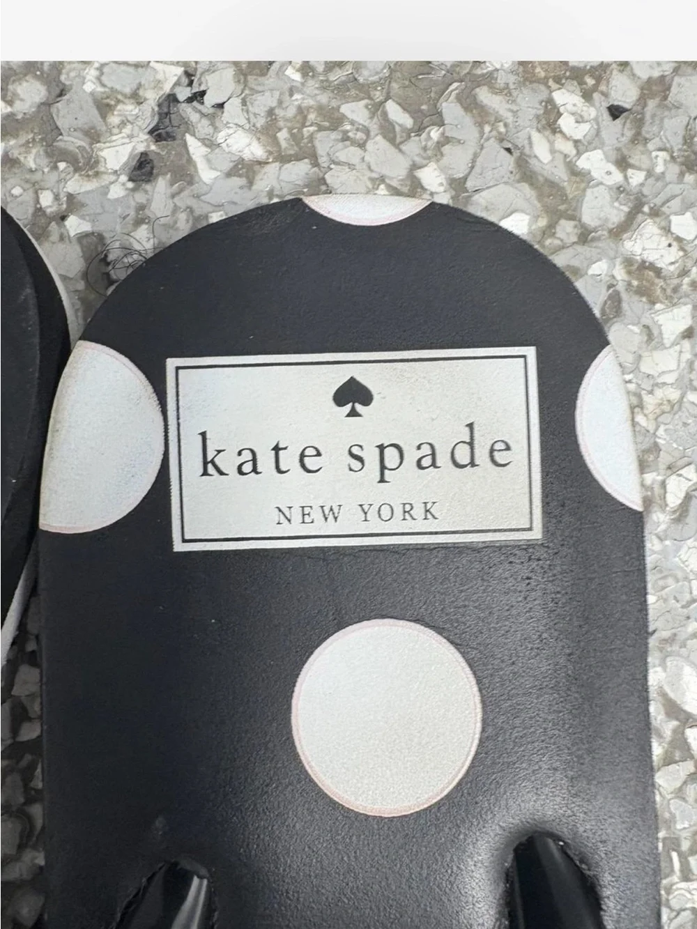 kate spade Black and White Polka Dot Bow Flip Flop Sandals